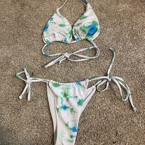 Tie Dye Thong Tie Bikini